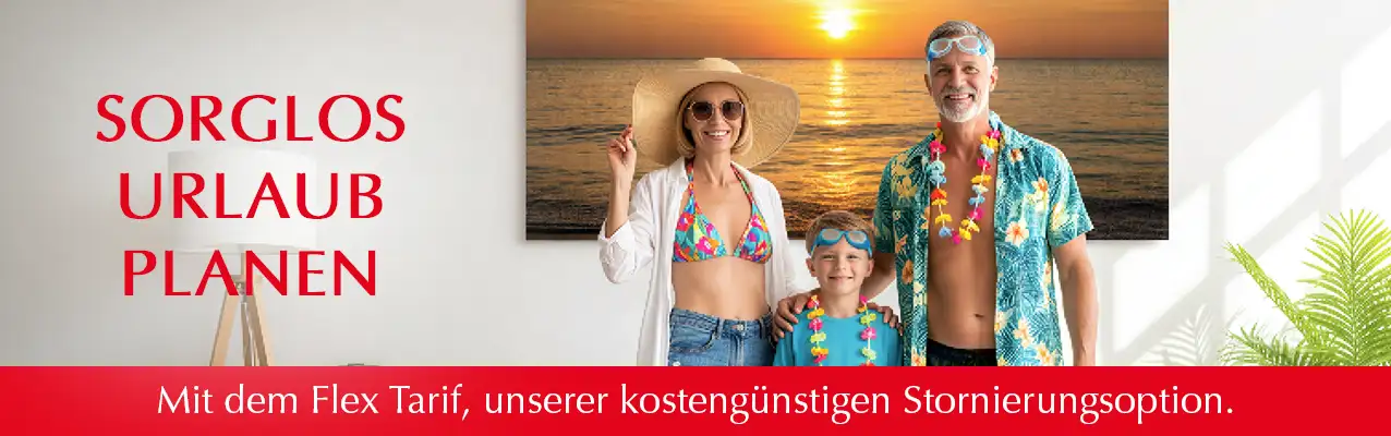 Mit unserem Flex Tarif flexibel & sicher ab 35 Euro pro Person.